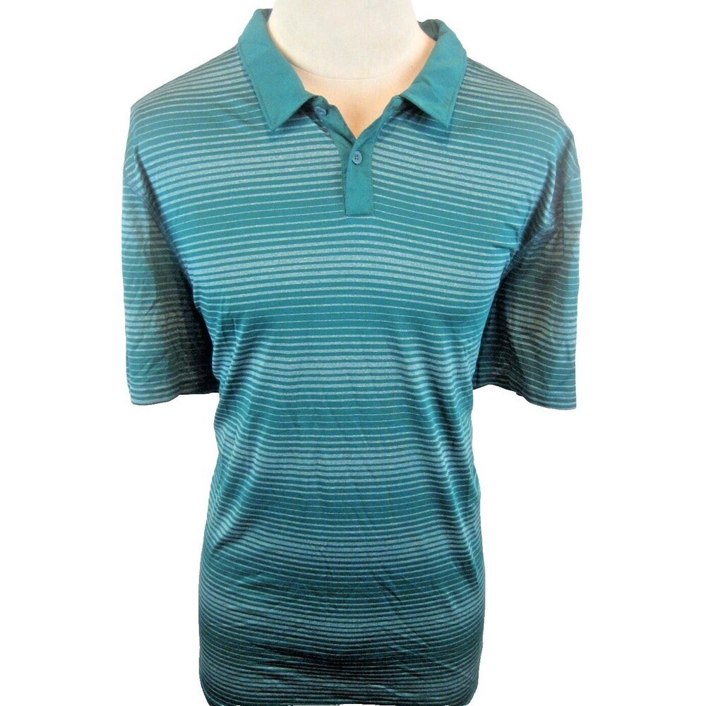 Mens Nordic Track Green Stripe NT Dri Golf Polo Casual Shirt sz XXL